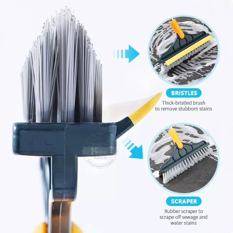 Amazing 2 In 1 Floor Scrub Brush, Long Handle Removable Wiper Magic Broom Brush, Telescopic Handle Stiff Bristle Shower Scrubber Amazing 2 In 1 Floor Scrub Brush, Long Handle Removable Wiper Magic Broom Brush, Telescopic Handle Stiff Bristle Shower Scrubber